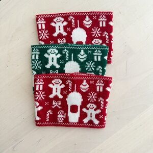 3 Starbucks Holiday Sweater Drink Sleeves